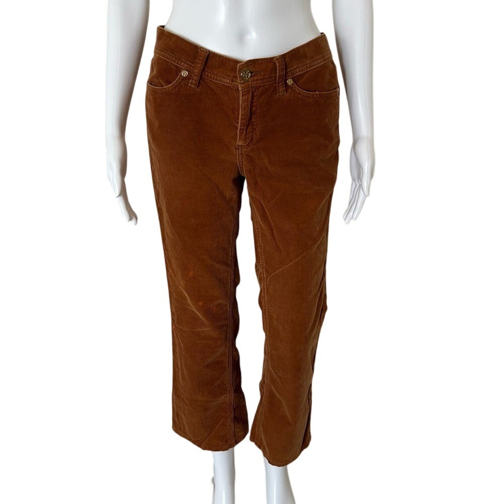 Tory Burch Brown Classic Corduroy Cotton Low Rise Bootcut Flare Leg Pants 4